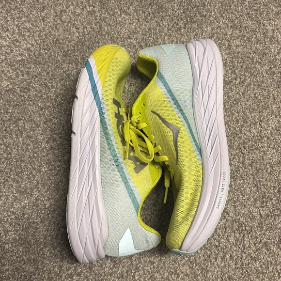 Hoka One One Lime Green Running Shoes with Gray Logo - Picture 4 of 7